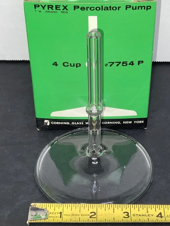 Pyrex NEW OLD STOCK Percolator Pump Range-top 4 Cup #7754 P Glass Corning - Picture 2 of 5